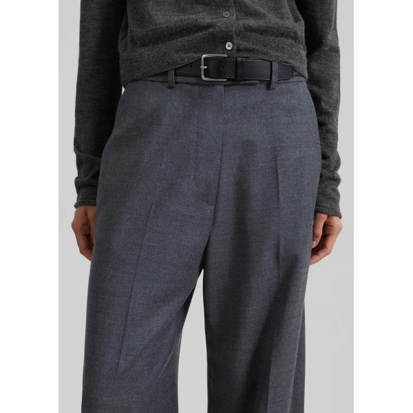 The Frankie Shop Brickell Flannel Trousers – Grey Melange, view 6