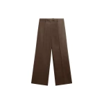 The Frankie Shop Brickell Flannel Trousers - Mocha - Oversized Minimalist Pants in Beige - Shop at Coveti