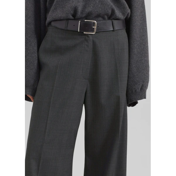 The Frankie Shop Brickell Plaid Trousers – Dark Grey, view 4