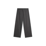 The Frankie Shop Brickell Plaid Trousers - Dark Grey - Oversized Minimalist Pants in Grey - Shop at Coveti