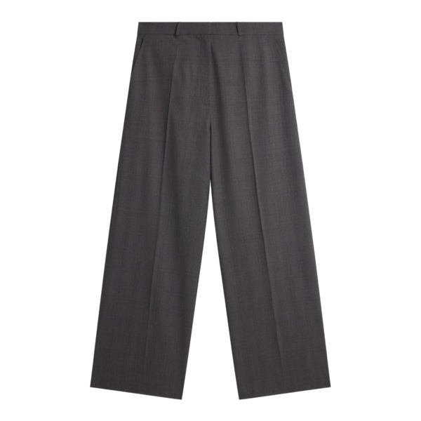 The Frankie Shop Brickell Plaid Trousers - Dark Grey - Oversized Minimalist Pants in Grey - Shop at Coveti