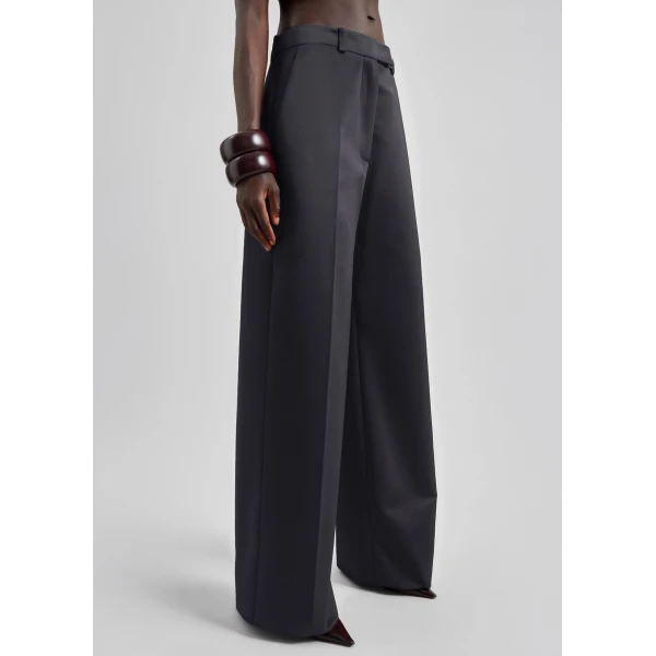 The Frankie Shop Brickell Satin Trousers – Black, view 3