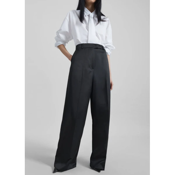 The Frankie Shop Brickell Satin Trousers – Black, view 5