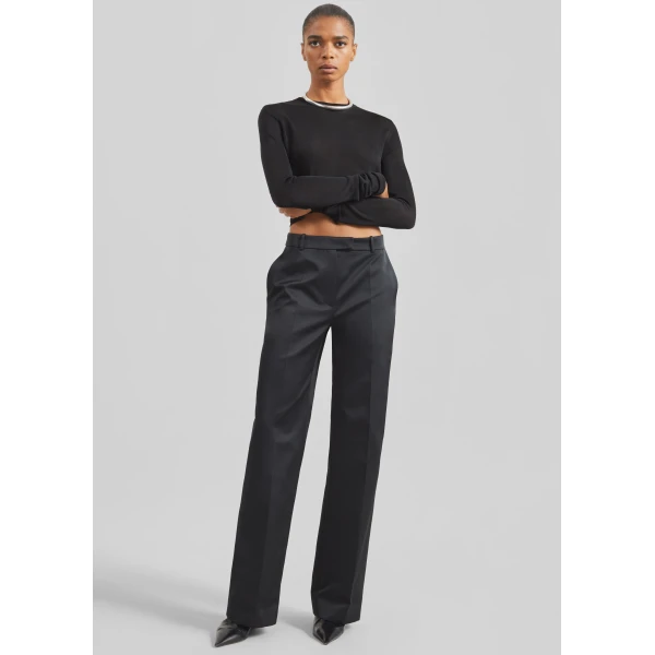 The Frankie Shop Brickell Satin Trousers – Black, view 6