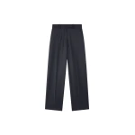 The Frankie Shop Brickell Satin Trousers - Black - Oversized Minimalist Pants in Black - Shop at Coveti