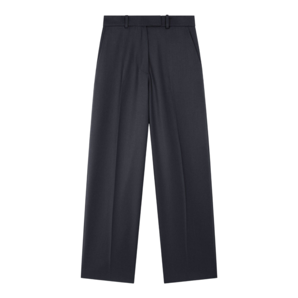 The Frankie Shop Brickell Satin Trousers - Black - Oversized Minimalist Pants in Black - Shop at Coveti