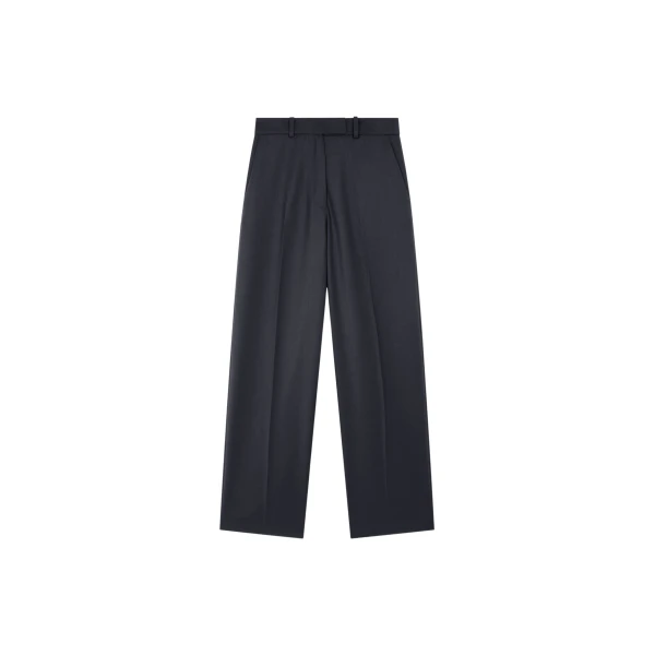 The Frankie Shop Brickell Satin Trousers - Black - Oversized Minimalist Pants in Black - Shop at Coveti