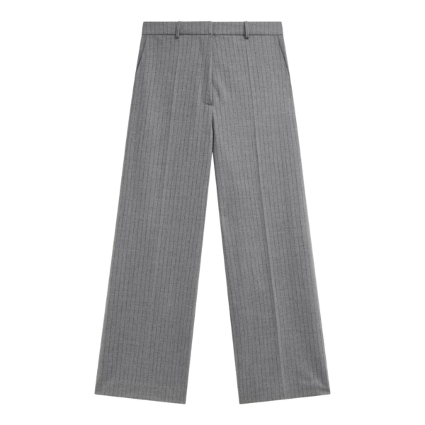 The Frankie Shop Brickell Striped Trousers - Grey/Brown - Oversized Minimalist Pants in Multicolour - Shop at Coveti