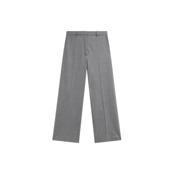 The Frankie Shop Brickell Striped Trousers - Grey/Brown - Oversized Minimalist Pants in Multicolour - Shop at Coveti