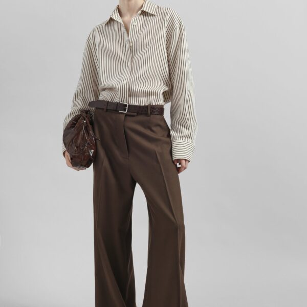 The Frankie Shop Brickell Trousers - Mocha - Oversized Minimalist Pants in Beige - Shop at Coveti