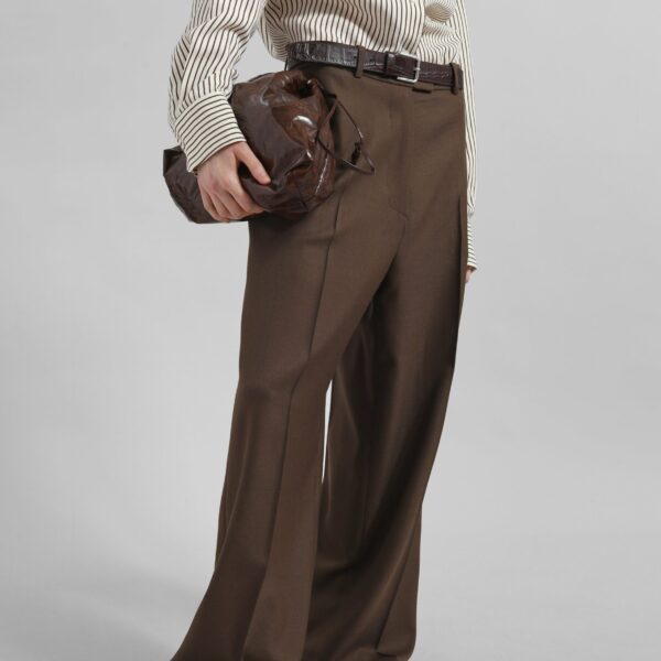 The Frankie Shop Brickell Trousers - Mocha - Oversized Minimalist Pants in Beige - Shop at Coveti
