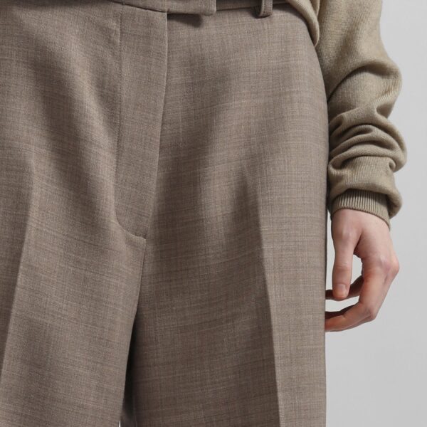 The Frankie Shop Brickell Trousers - Taupe Melange - Oversized Minimalist Pants in Beige - Shop at Coveti