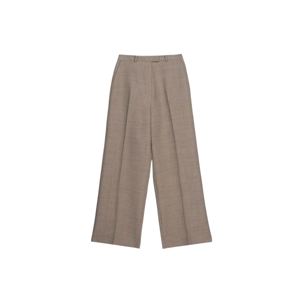 The Frankie Shop Brickell Trousers - Taupe Melange - Oversized Minimalist Pants in Beige - Shop at Coveti
