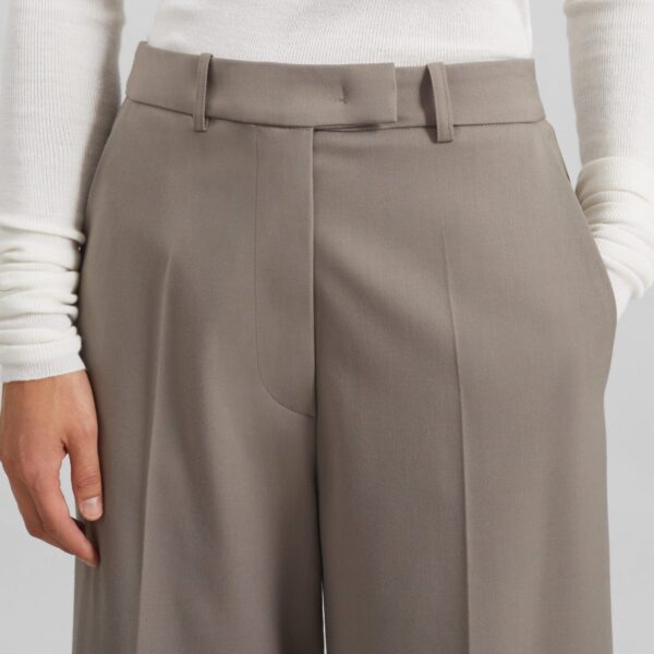 The Frankie Shop Brickell Trousers - Taupe - Oversized Minimalist Pants in Beige - Shop at Coveti