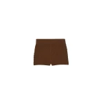 The Frankie Shop Brisbane Knit Mini Shorts - Brown - Oversized Minimalist Shorts in Beige - Shop at Coveti