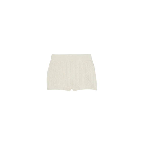 The Frankie Shop Brisbane Knit Mini Shorts - White - Oversized Minimalist Shorts in White - Shop at Coveti