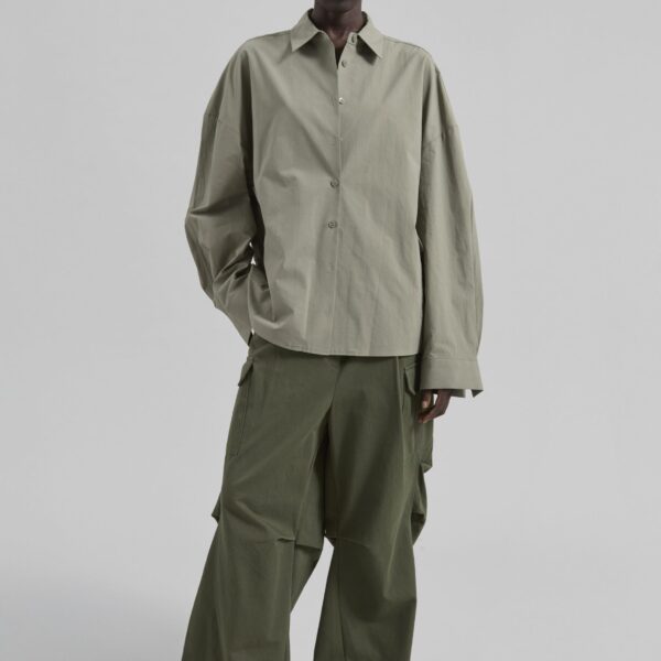 The Frankie Shop Bronte Cargo Pants - Army Green - Oversized Minimalist Pants in Green - Shop at Coveti