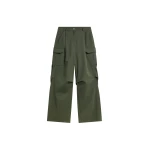 The Frankie Shop Bronte Cargo Pants - Army Green - Oversized Minimalist Pants in Green - Shop at Coveti