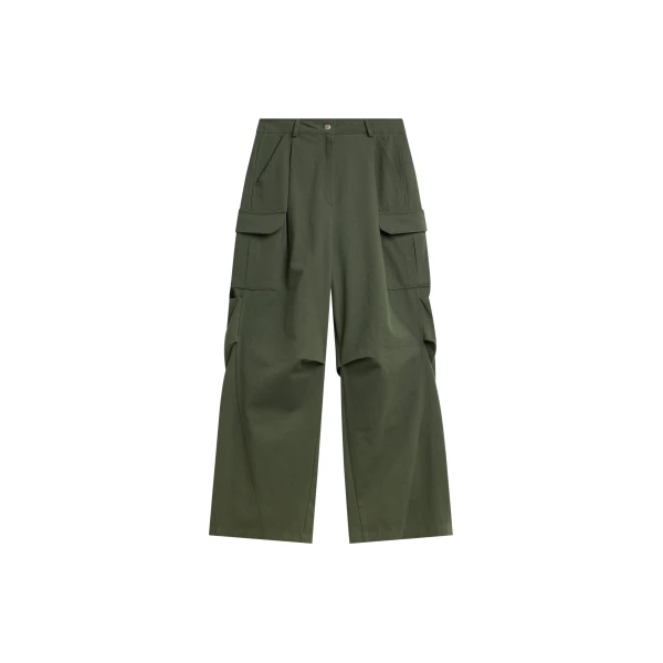 The Frankie Shop Bronte Cargo Pants - Army Green - Oversized Minimalist Pants in Green - Shop at Coveti