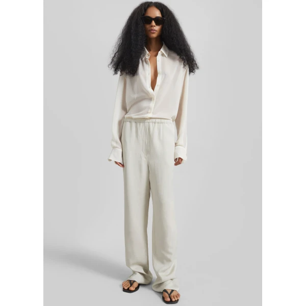 The Frankie Shop Bruna Linen Soft Pants – Light Beige, view 2