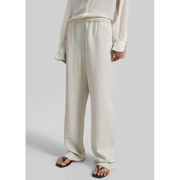 The Frankie Shop Bruna Linen Soft Pants – Light Beige, view 3