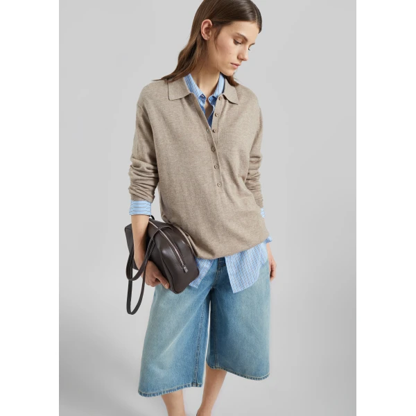 The Frankie Shop Brunoy Denim Culottes – Light Wash Shorts, view 3