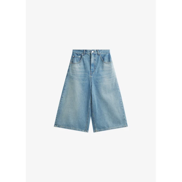 The Frankie Shop Brunoy Denim Culottes – Light Wash Shorts
