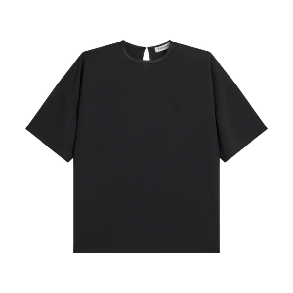 The Frankie Shop Callice Padded T-Shirt - Black - Oversized Minimalist Tops in Black - Shop at Coveti