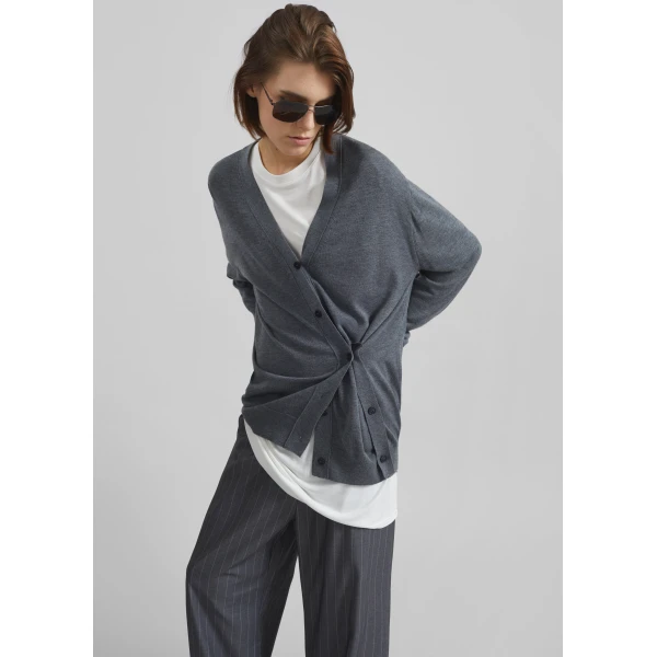 The Frankie Shop Calvane Two-Way Cardigan – Grey, view 2