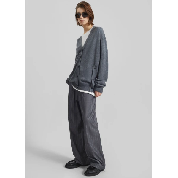 The Frankie Shop Calvane Two-Way Cardigan – Grey, view 3