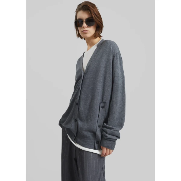 The Frankie Shop Calvane Two-Way Cardigan – Grey, view 6