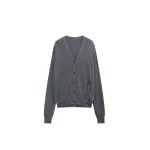 The Frankie Shop Calvane Two-Way Cardigan - Grey - Oversized Minimalist Knitwear in Grey - Shop at Coveti