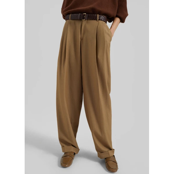 The Frankie Shop Canberra Pleated Trousers – Camel, view 2