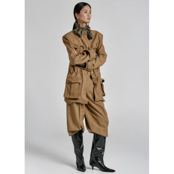 The Frankie Shop Canberra Pleated Trousers – Camel, view 4