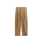 The Frankie Shop Canberra Pleated Trousers - Camel - Oversized Minimalist Pants in Beige - Shop at Coveti