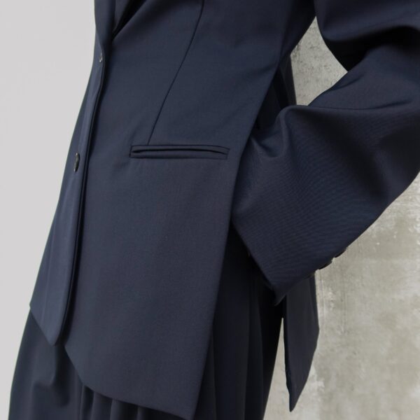 The Frankie Shop Canmore Double Vent Blazer - Navy - Oversized Minimalist Jackets in Blue - Shop at Coveti