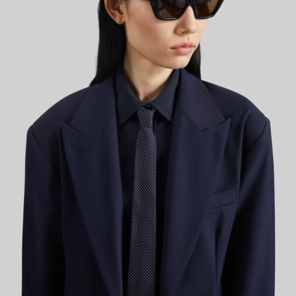 The Frankie Shop Canmore Double Vent Blazer - Navy - Oversized Minimalist Jackets in Blue - Shop at Coveti