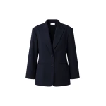 The Frankie Shop Canmore Double Vent Blazer - Navy - Oversized Minimalist Jackets in Blue - Shop at Coveti