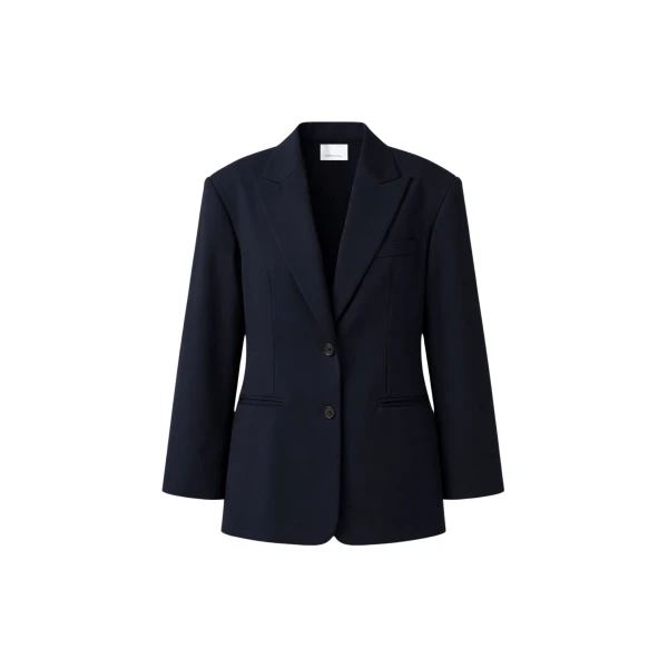 The Frankie Shop Canmore Double Vent Blazer - Navy - Oversized Minimalist Jackets in Blue - Shop at Coveti