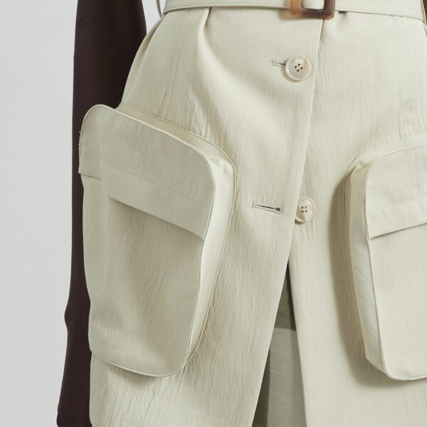The Frankie Shop Carral Belted Vest - Pale Green - Oversized Minimalist Jackets in Green - Shop at Coveti