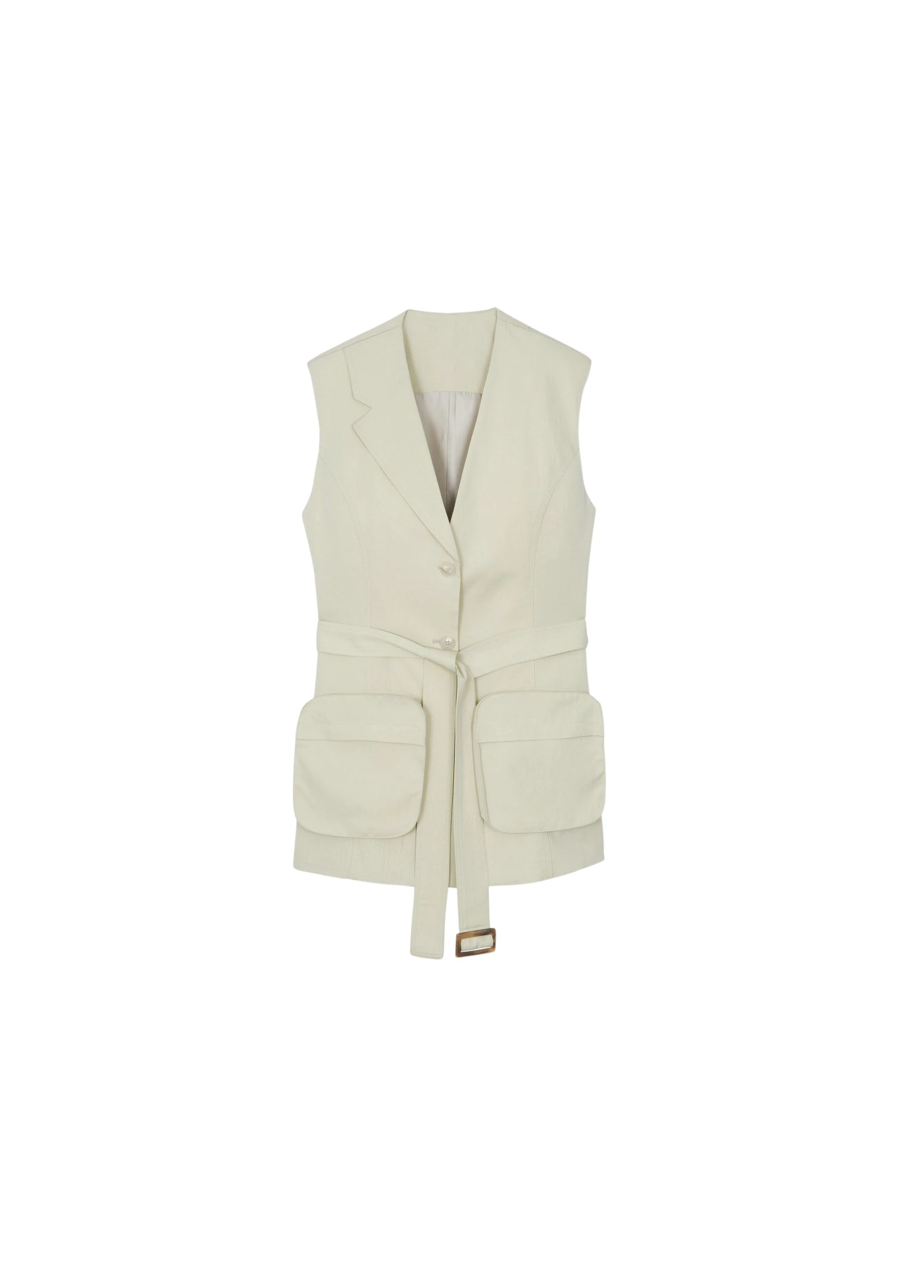 The-Frankie-Shop-Carral-Belted-Vest-Pale-Green-coveti-scaled85029_nobg The Frankie Shop Carral Belted Vest - Pale Green - Oversized Minimalist Jackets in Green - Shop at Coveti