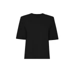 The Frankie Shop Carrington Padded Shoulder Tee - Black - Oversized Minimalist Tops in Black - Shop at Coveti