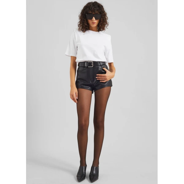 The Frankie Shop Carrington Padded Shoulder Tee – White Top, view 4