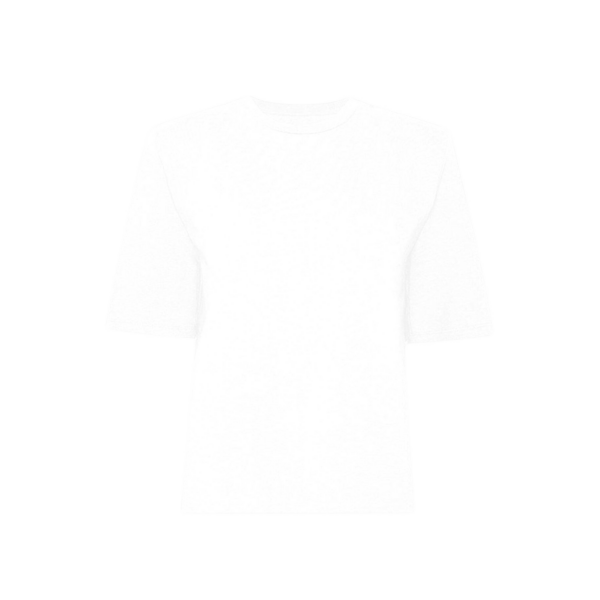 The Frankie Shop Carrington Padded Shoulder Tee - White - Oversized Minimalist Tops in White - Shop at Coveti