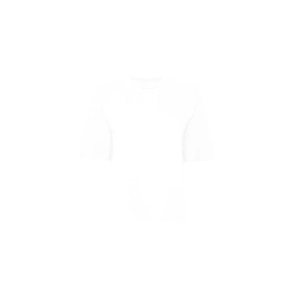 The Frankie Shop Carrington Padded Shoulder Tee - White - Oversized Minimalist Tops in White - Shop at Coveti