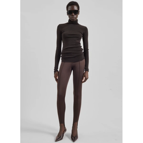 The Frankie Shop Caserta Stirrup Leggings – Brown, view 2