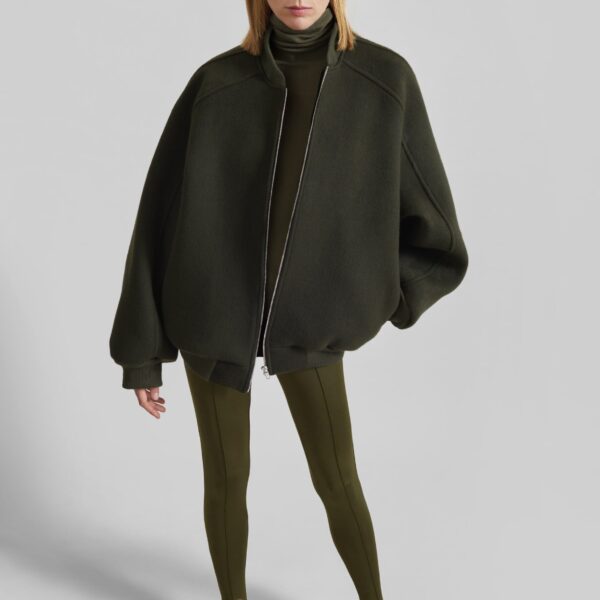 The Frankie Shop Caserta Stirrup Leggings - Olive - Oversized Minimalist Pants in Green - Shop at Coveti
