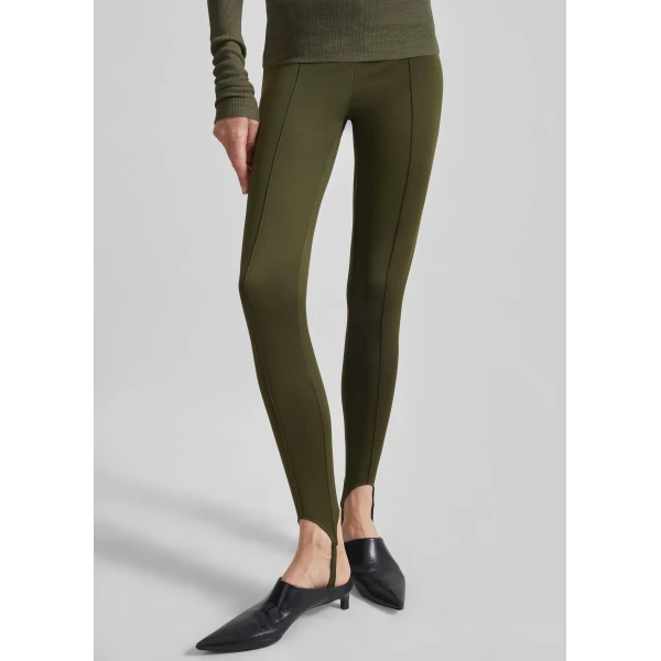 The Frankie Shop Caserta Stirrup Leggings – Olive, view 3