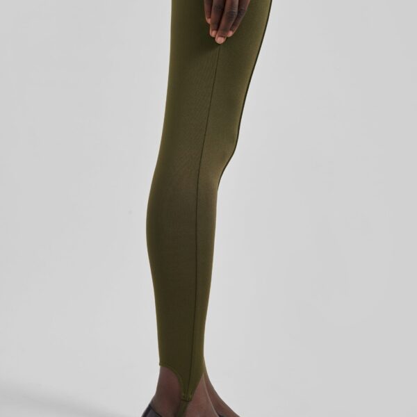 The Frankie Shop Caserta Stirrup Leggings - Olive - Oversized Minimalist Pants in Green - Shop at Coveti