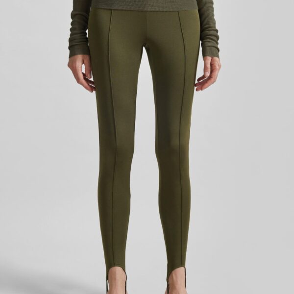 The Frankie Shop Caserta Stirrup Leggings - Olive - Oversized Minimalist Pants in Green - Shop at Coveti